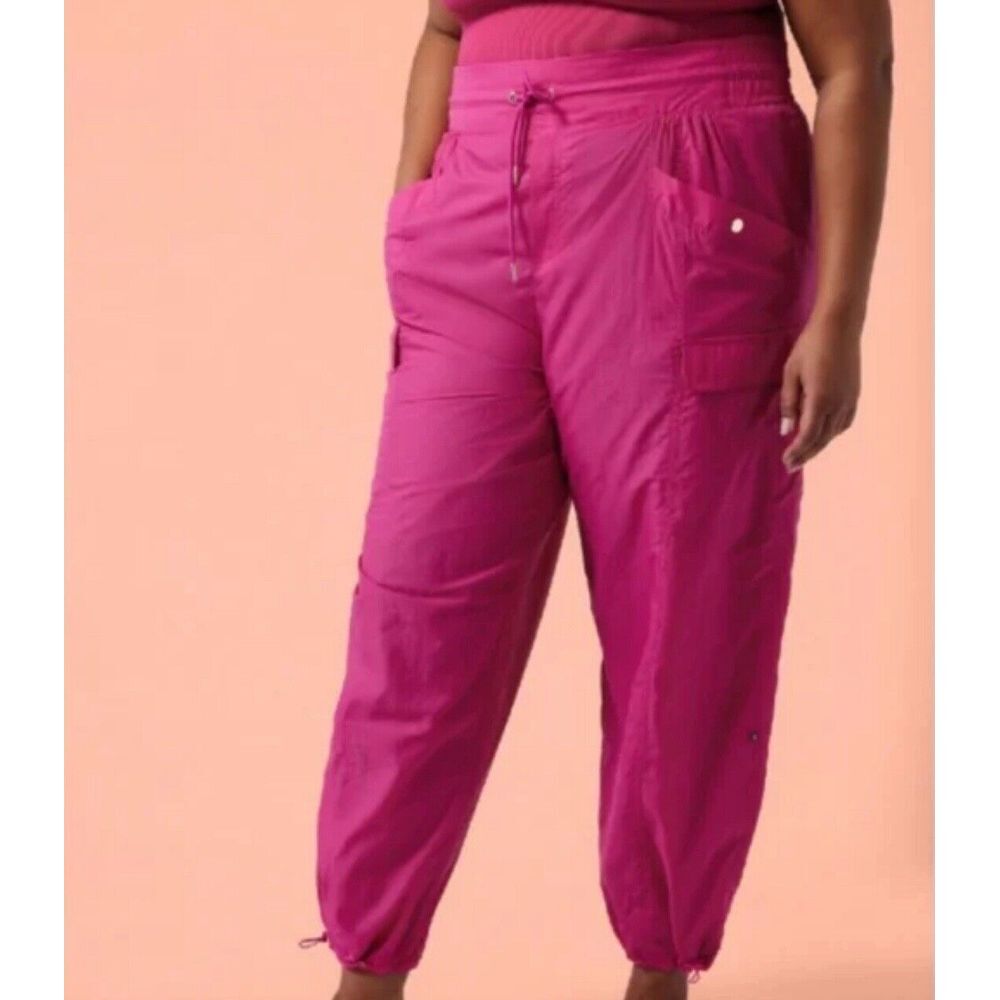Athleta Alicia Keys High Waist Athletic Utility Pants Nylon‎ Pink Fuschia 16